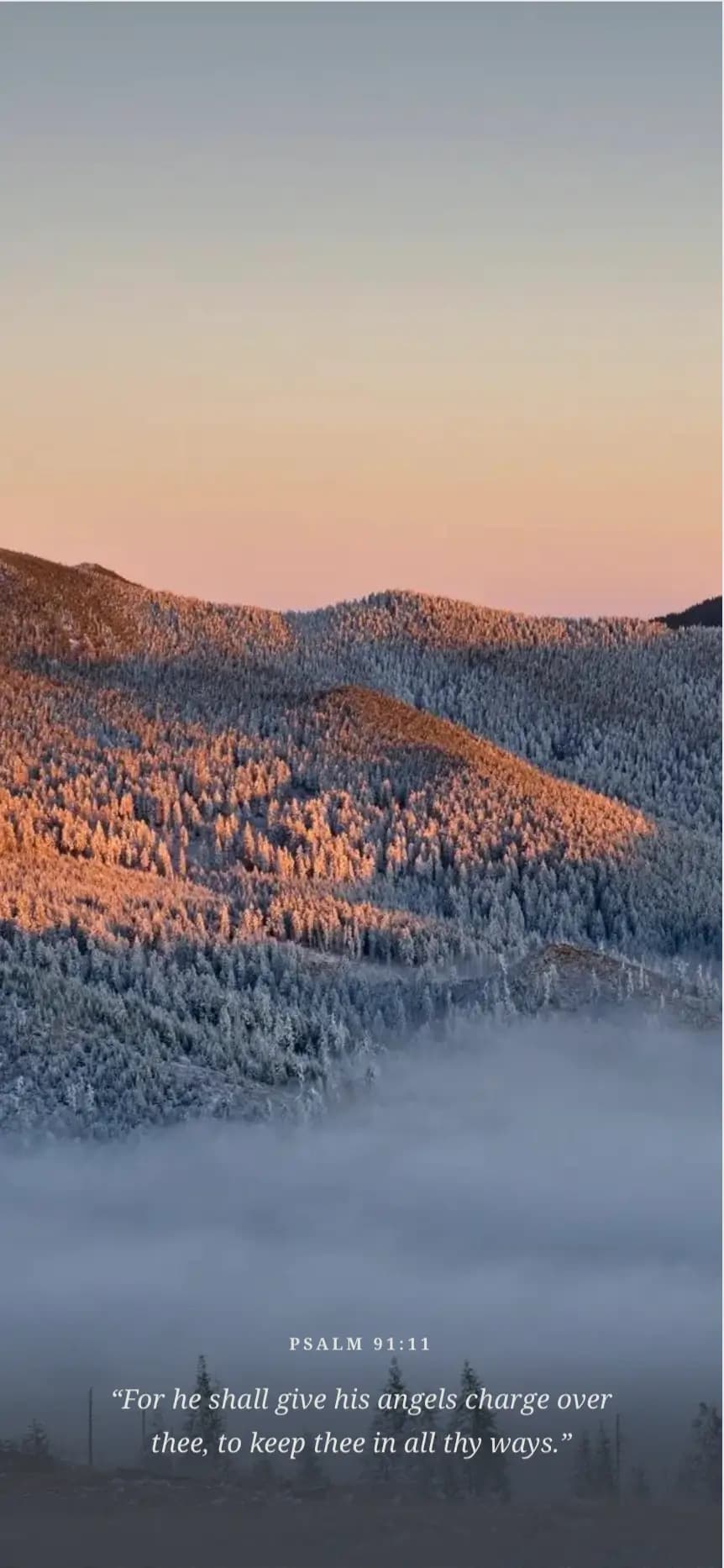 Layered mountain peaks in soft light